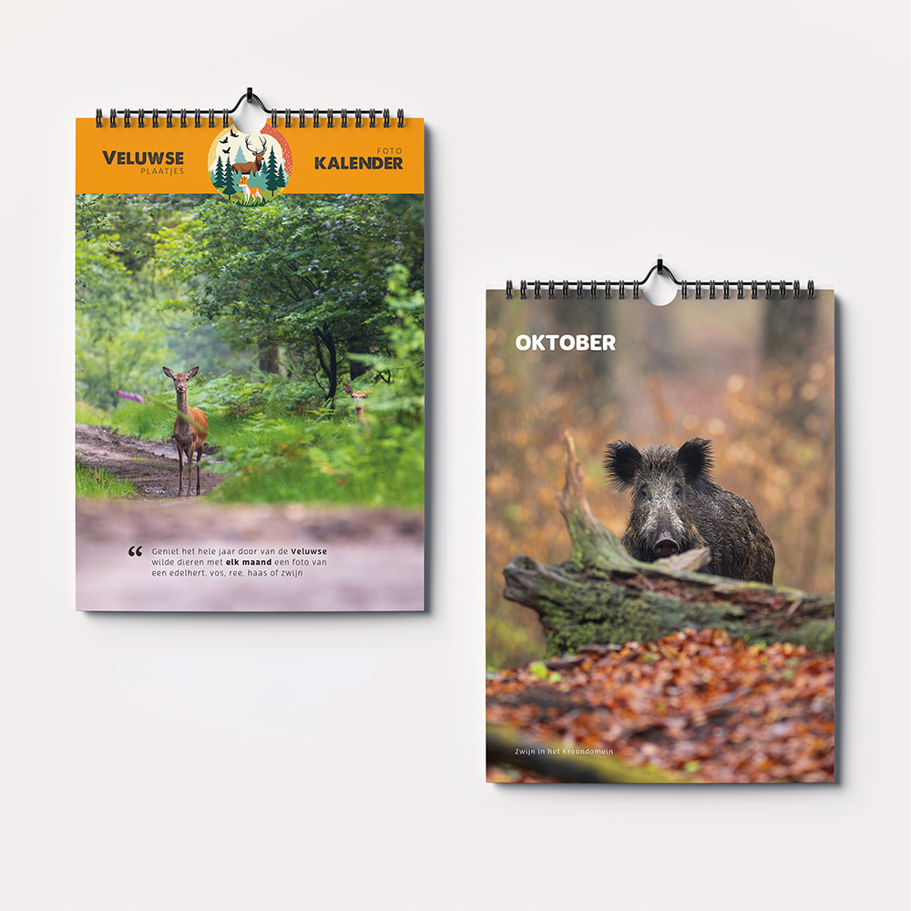 Kalender met foto's van de wilde dieren van de Veluwe